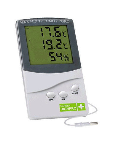 Thermomètre hygromètre digital et sonde de 1.5m - Garden Highpro